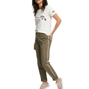 Roxy Poetry Soul olive green side stripe pants